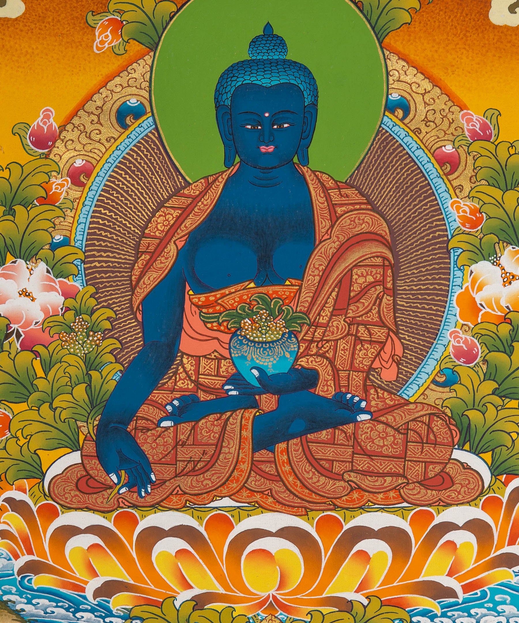 Bhaisajyaguru Thangka Painting - Tibetan Art