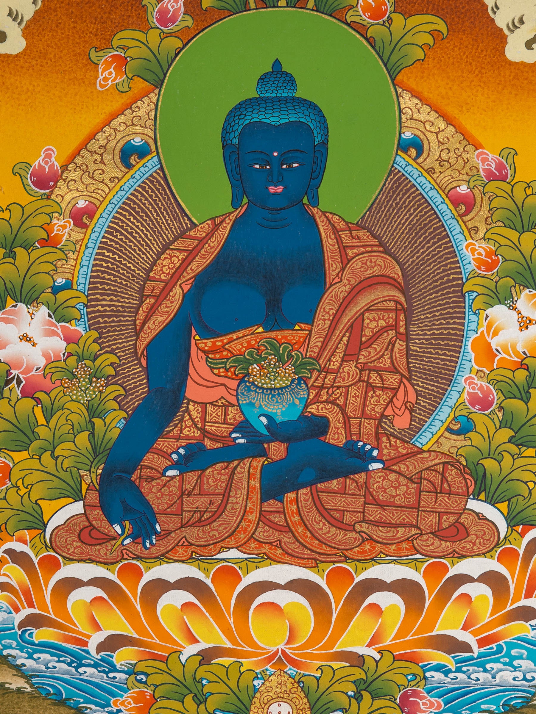 Bhaisajyaguru Thangka Painting - Tibetan Art