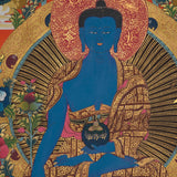 Handpainted Medicine Buddha - Sacred Tibetan Thangka