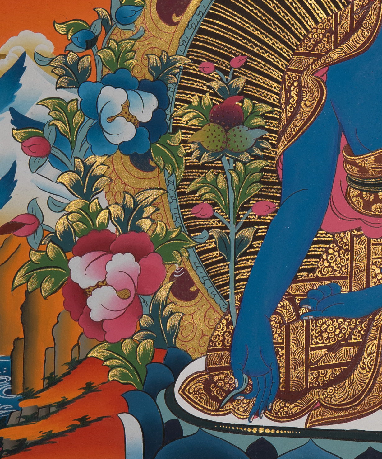 Handpainted Medicine Buddha - Sacred Tibetan Thangka