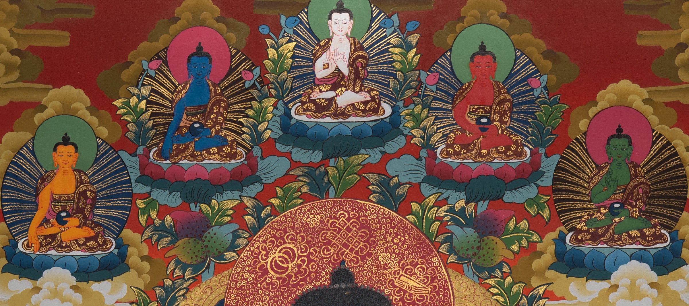 Handpainted Medicine Buddha - Sacred Tibetan Thangka