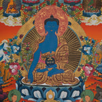Handpainted Medicine Buddha - Sacred Tibetan Thangka