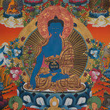 Handpainted Medicine Buddha - Sacred Tibetan Thangka