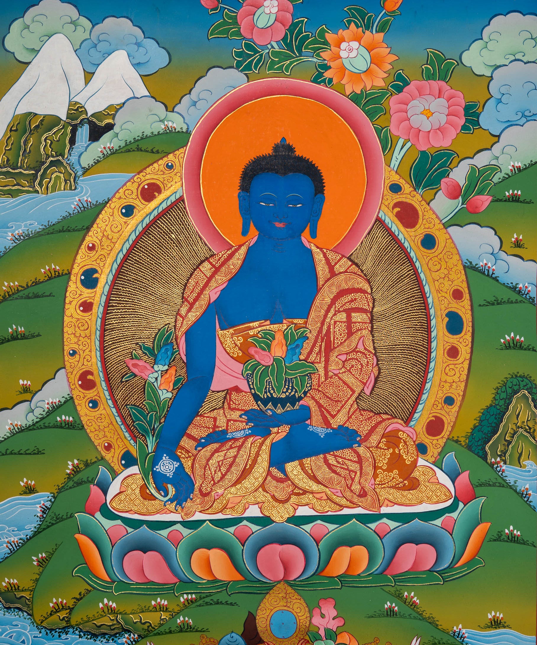 Medicine Buddha Thangka - Sacred Painting