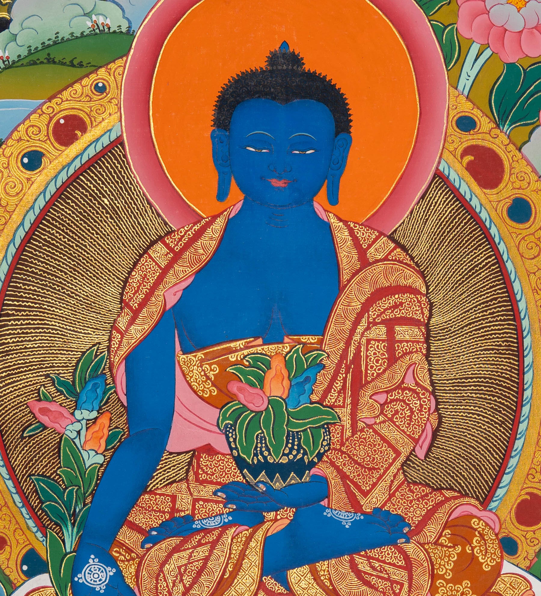 Medicine Buddha Thangka - Sacred Painting