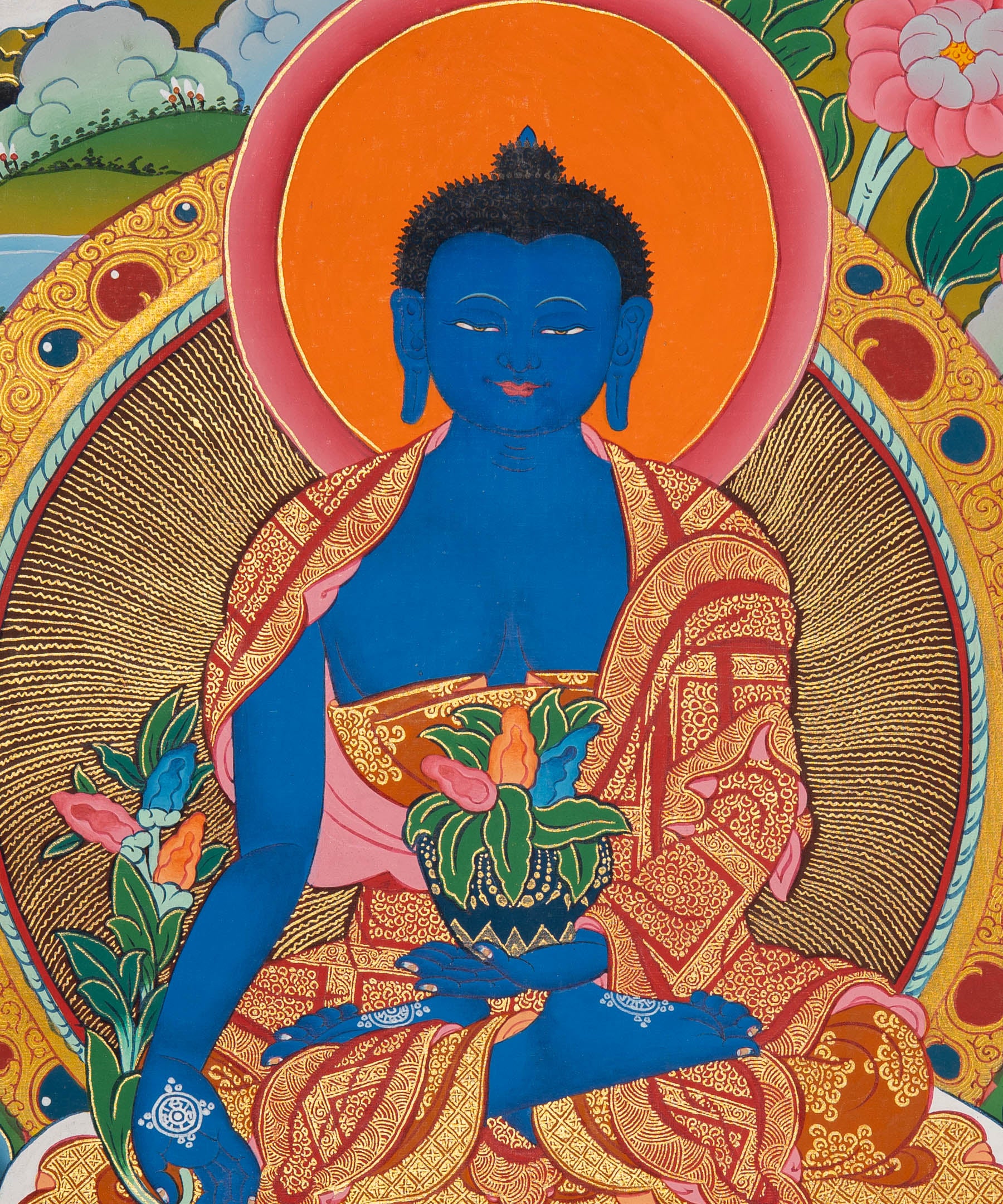 Medicine Buddha Thangka - Sacred Painting