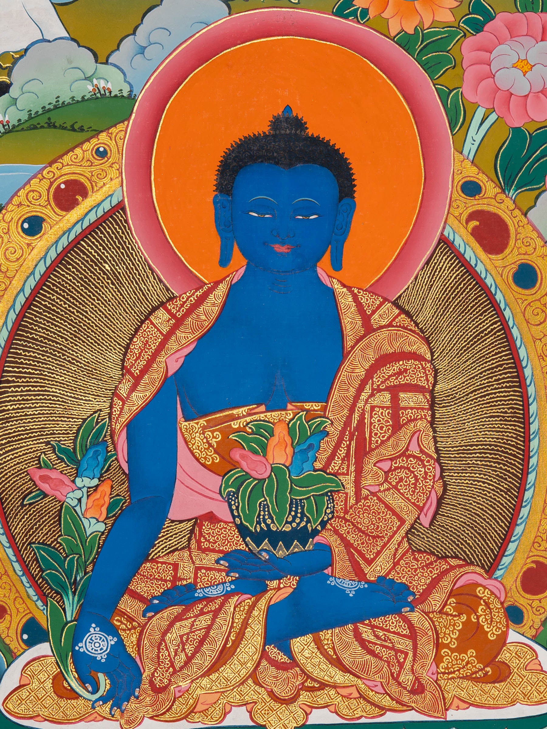 Medicine Buddha Thangka - Sacred Painting
