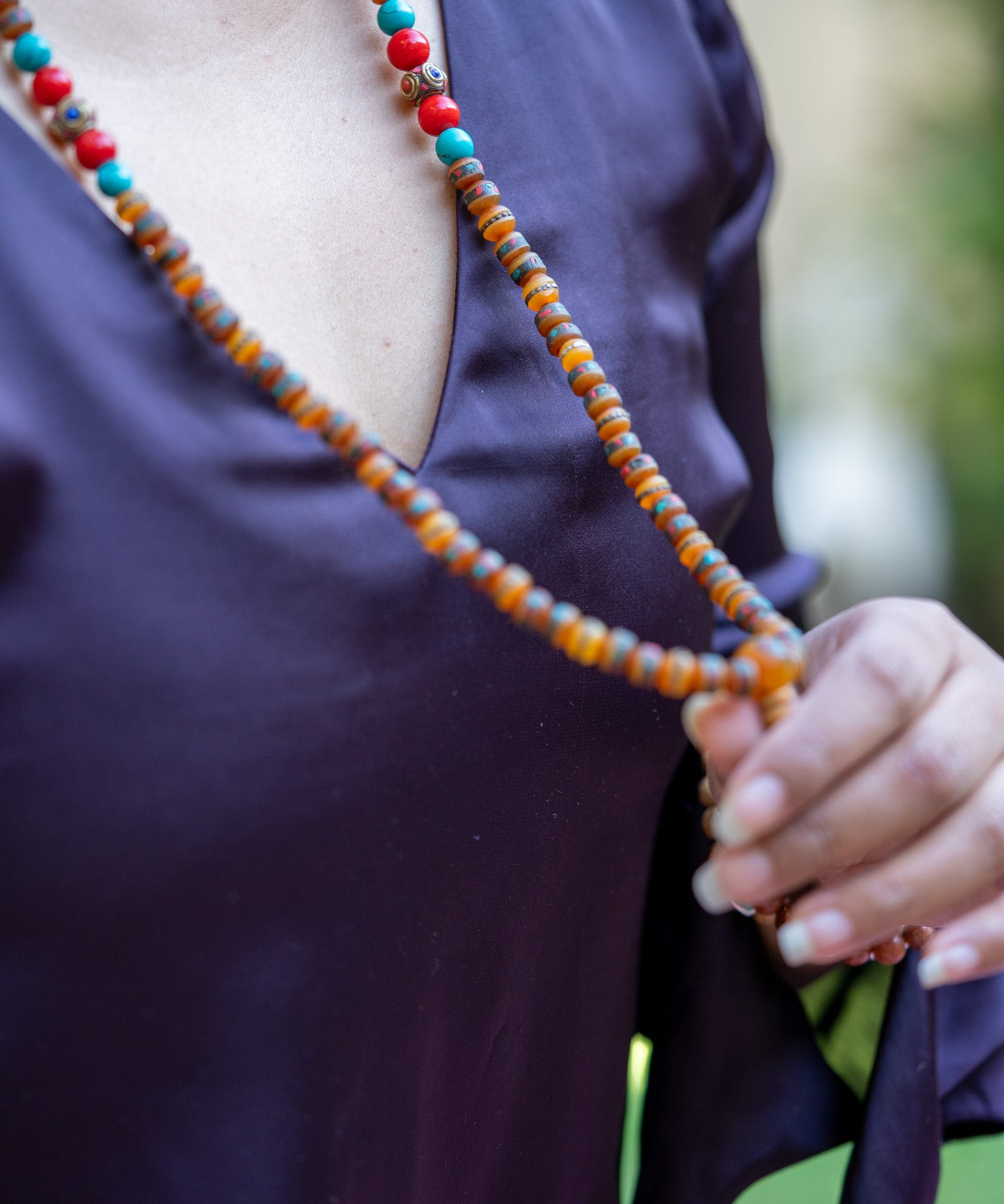 Mixed Bead Coral Mala