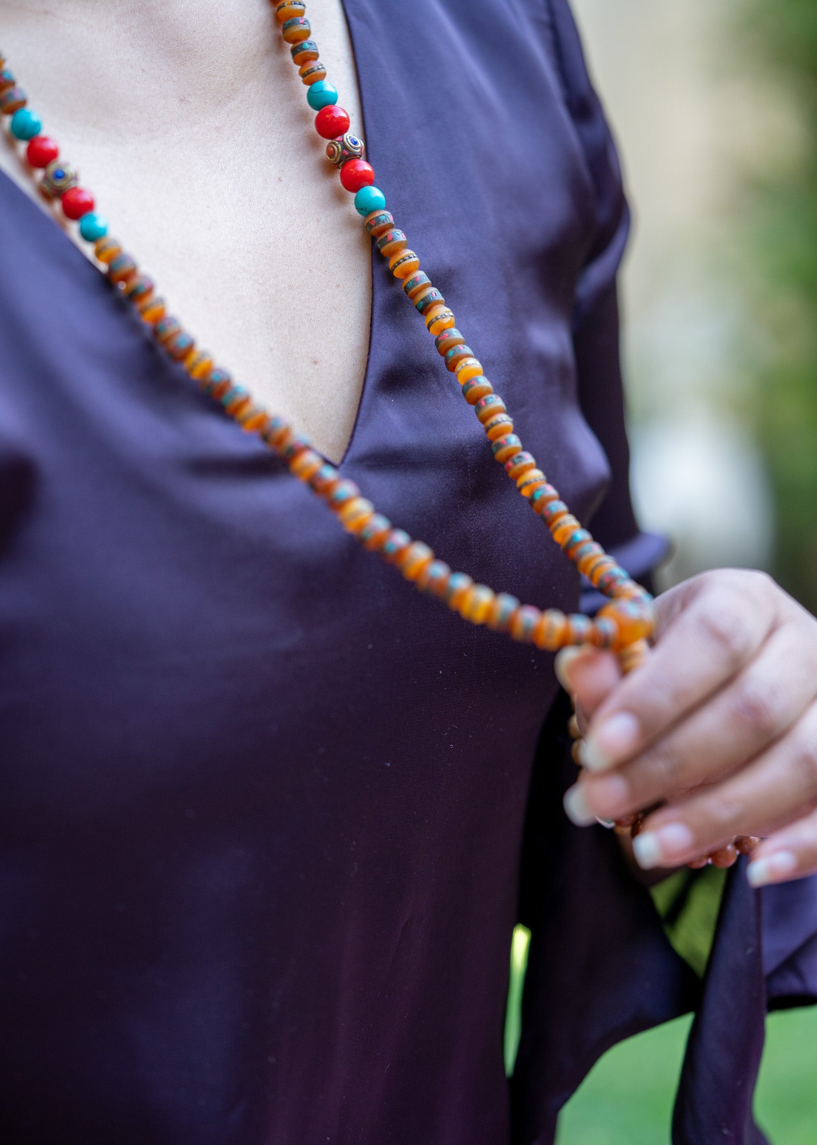 Mixed Bead Coral Mala