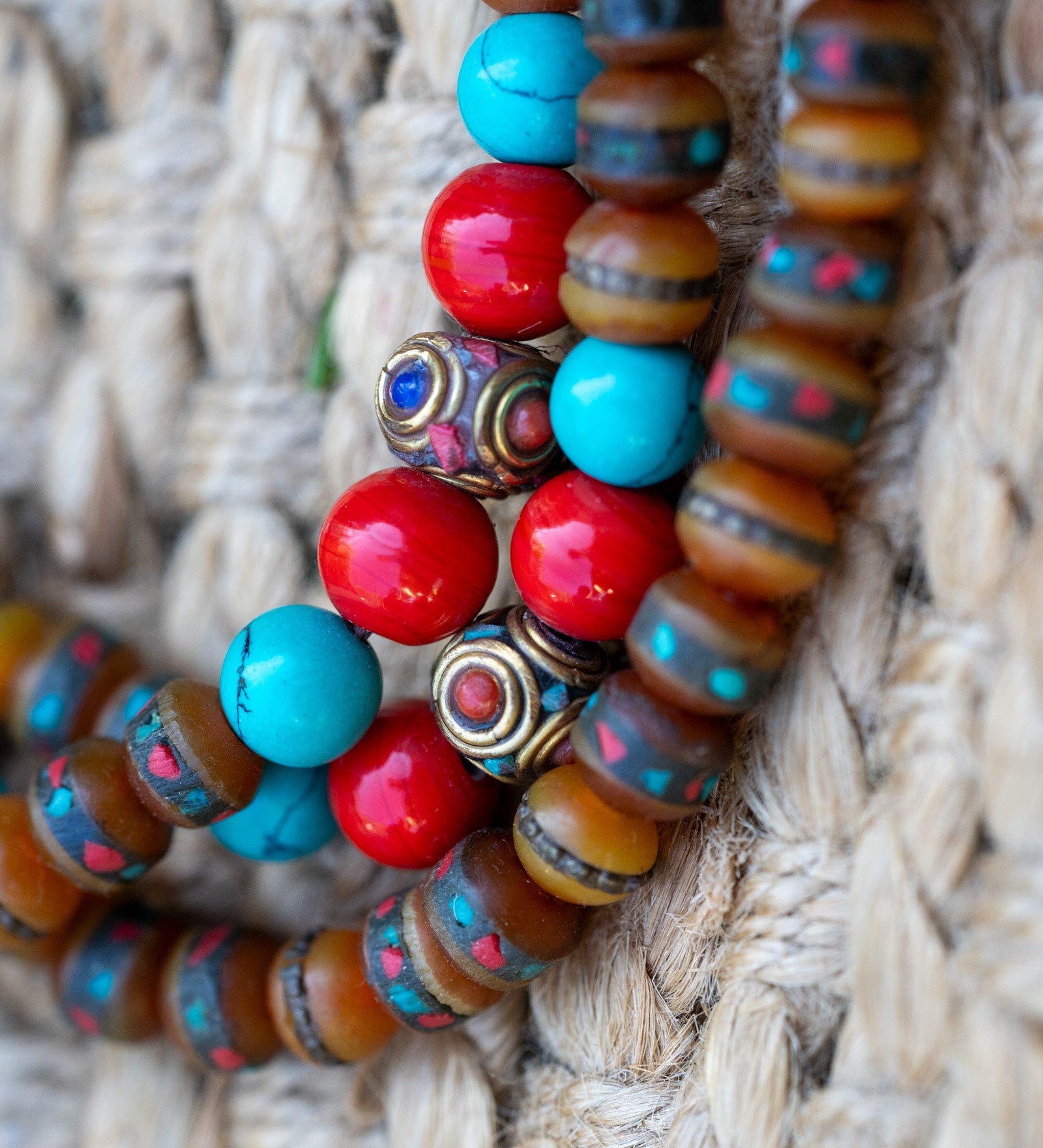 Mixed Bead Coral Mala