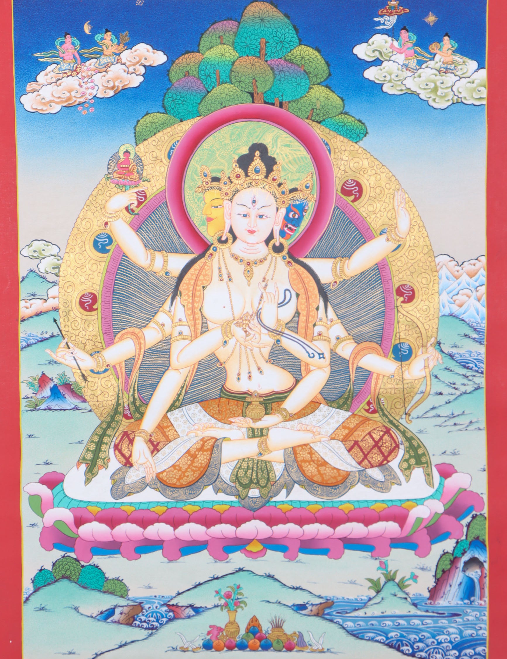 Namgyalma Thangka Painting for peace and enlightenment.