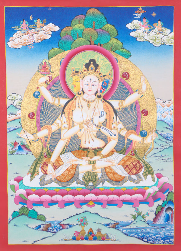 Namgyalma Thangka Painting for peace and enlightenment.