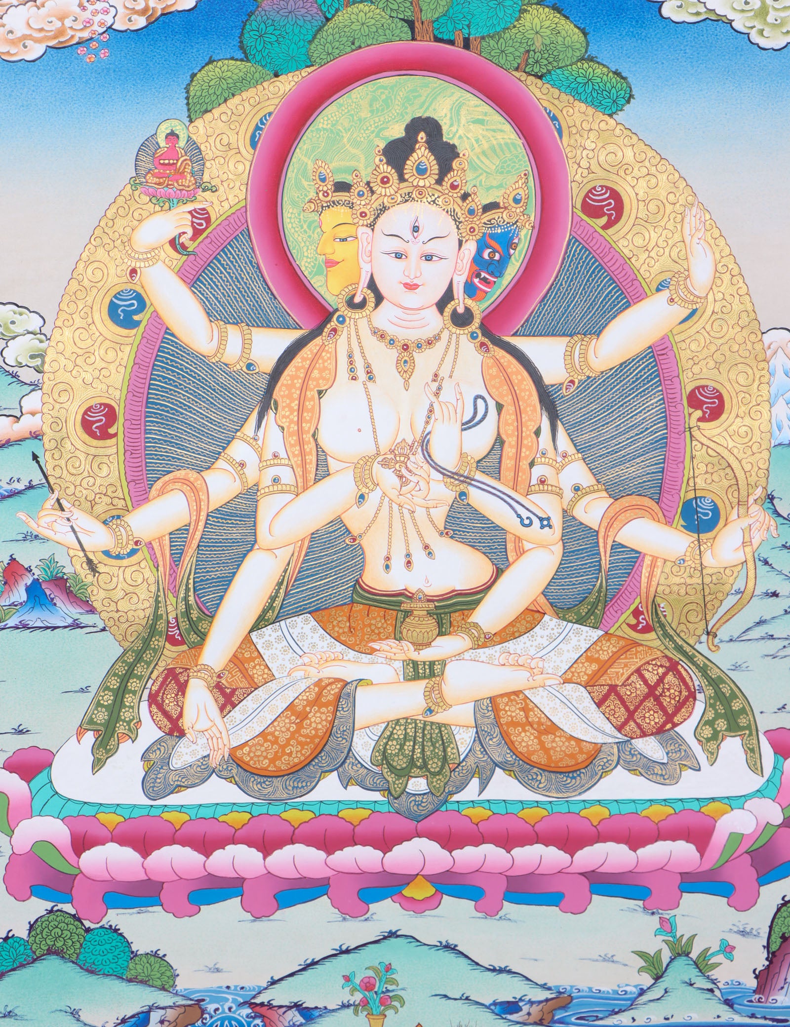 Namgyalma Thangka Painting for peace and enlightenment.