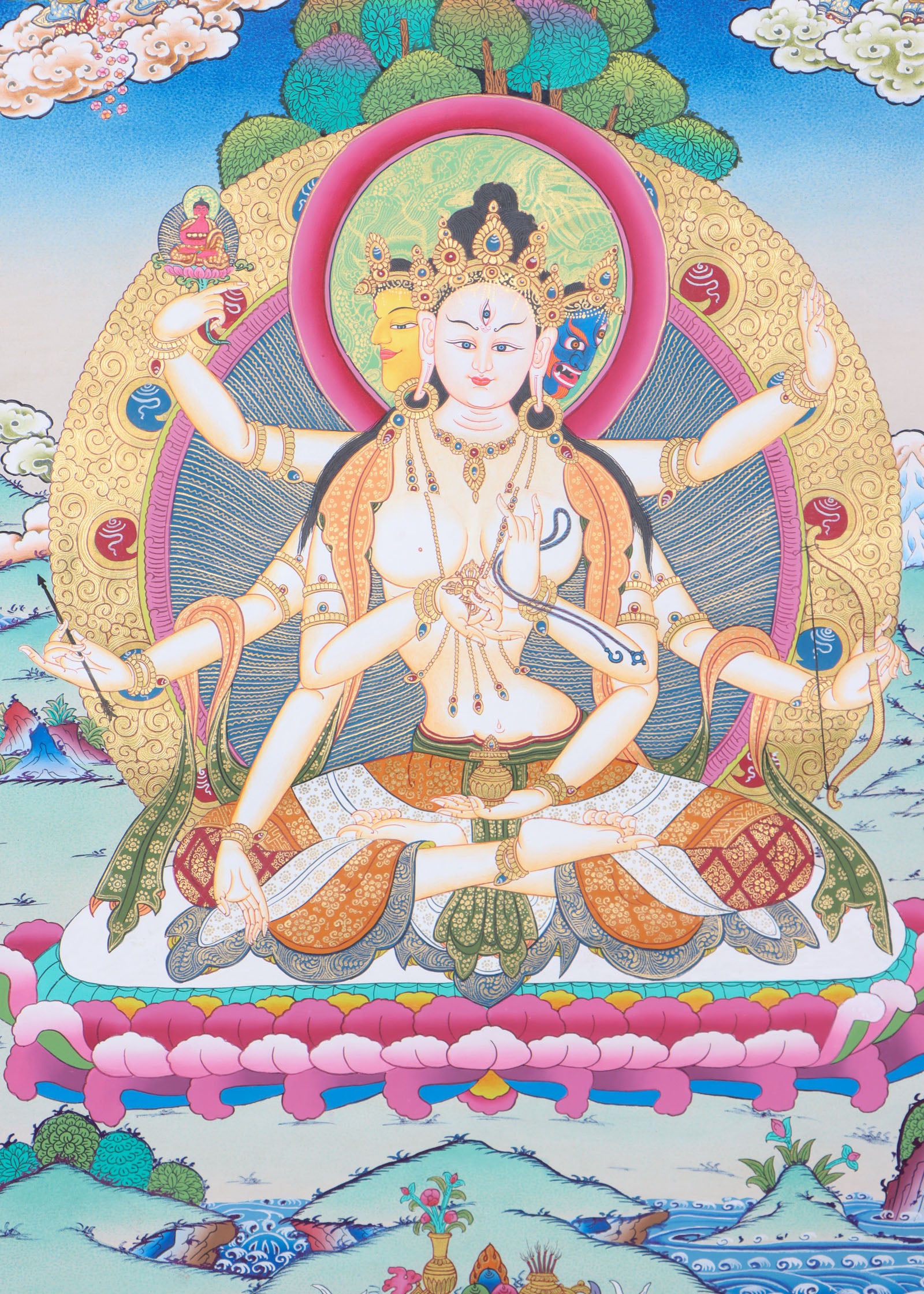 Namgyalma Thangka Painting for peace and enlightenment.