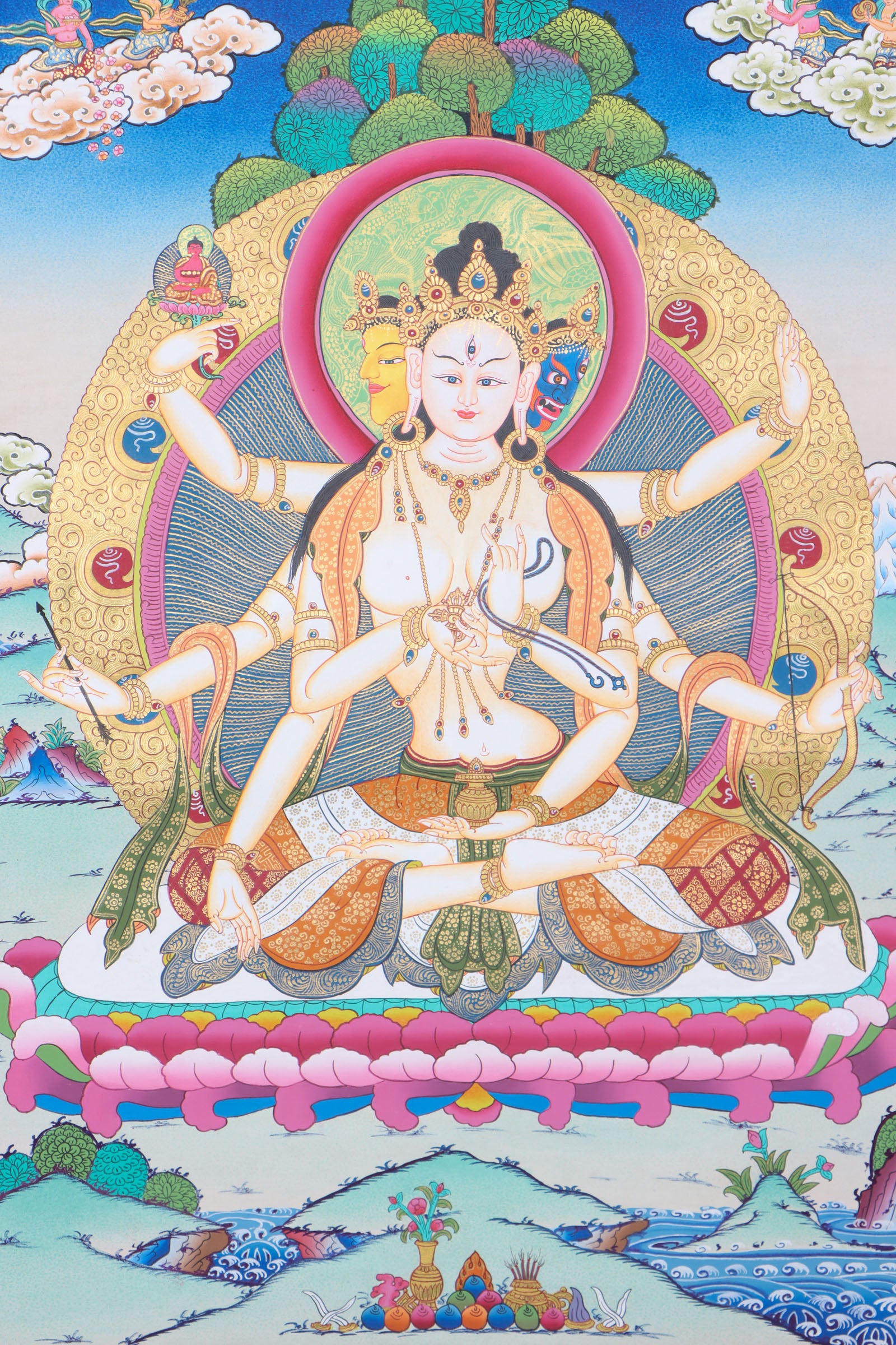 Namgyalma Thangka Painting for peace and enlightenment.