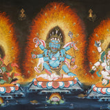 Three Mahakalas Thangka - Hand Painted Newari Art