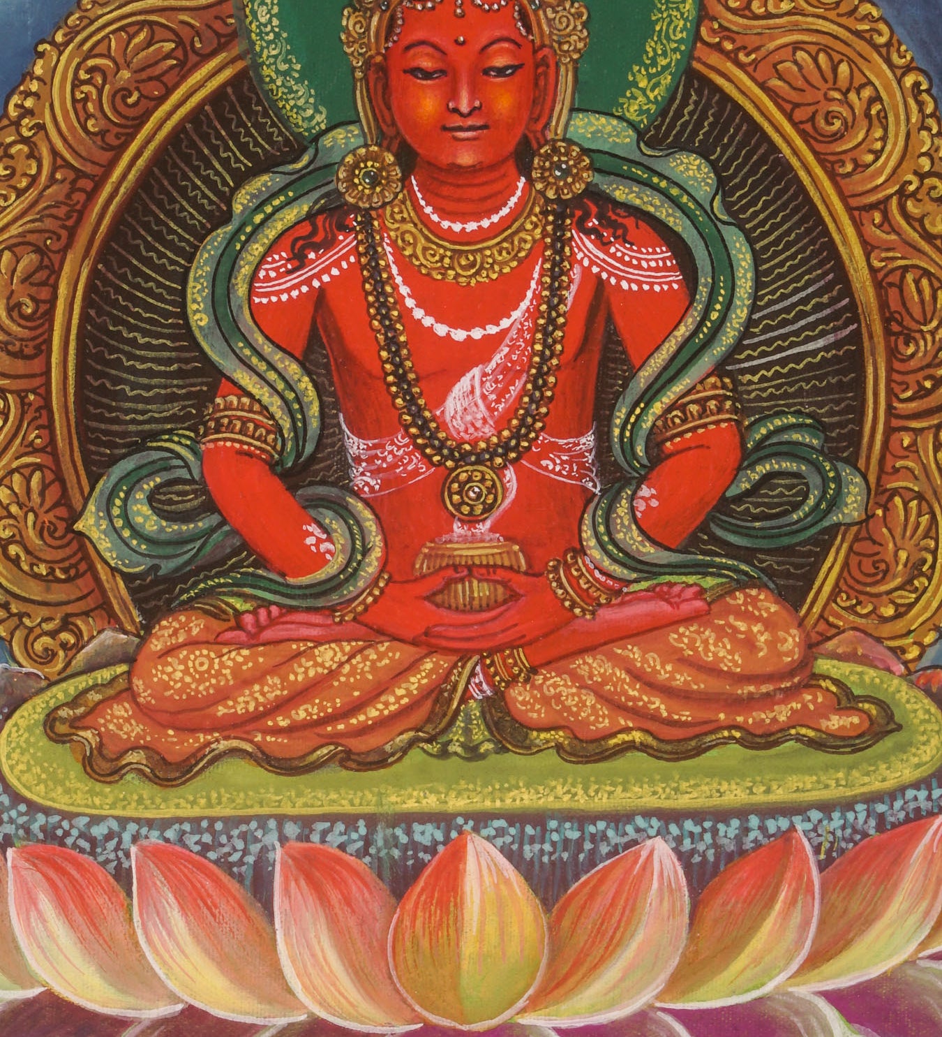 Newari Amitayus Buddha Thangka