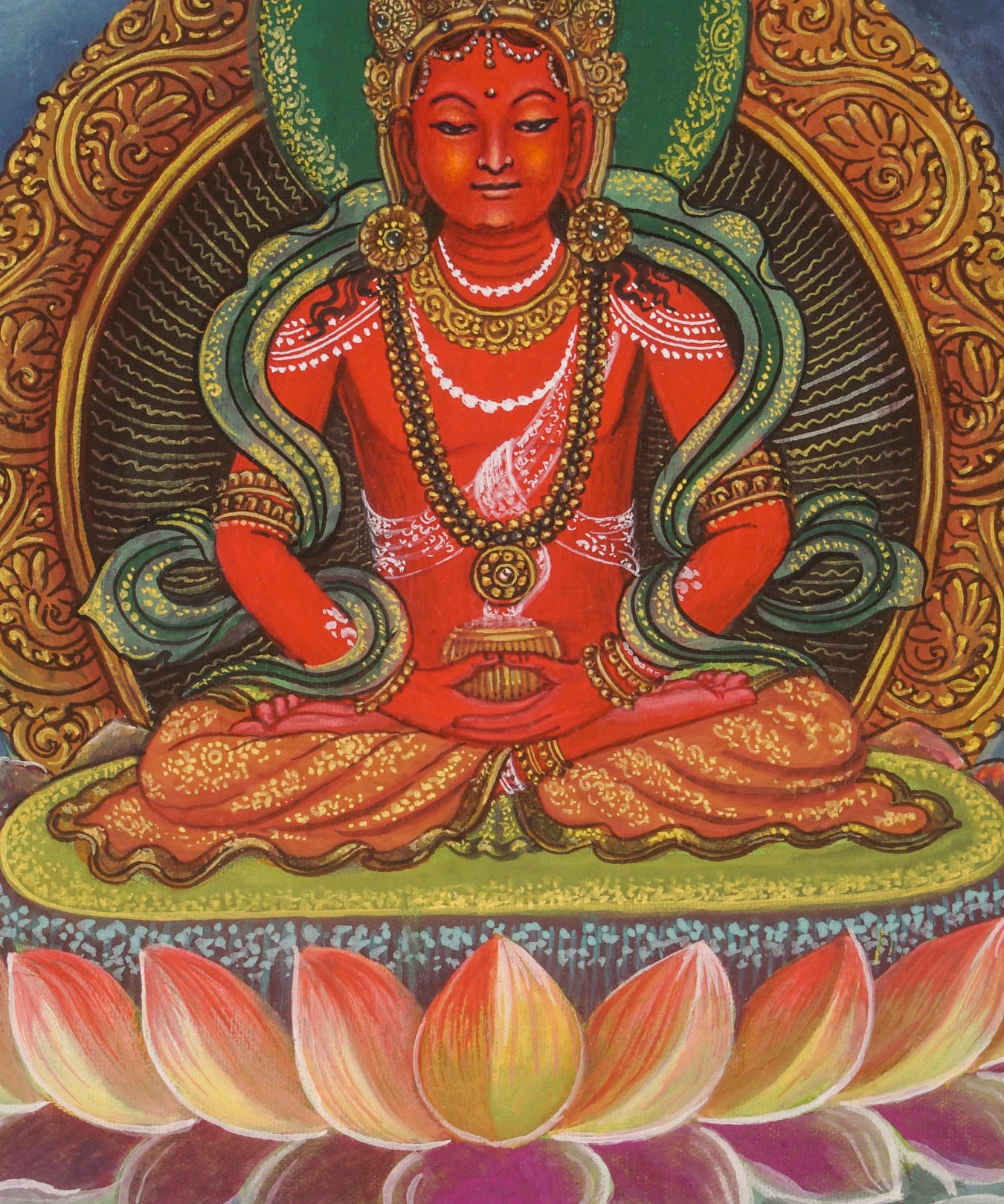 Newari Amitayus Buddha Thangka