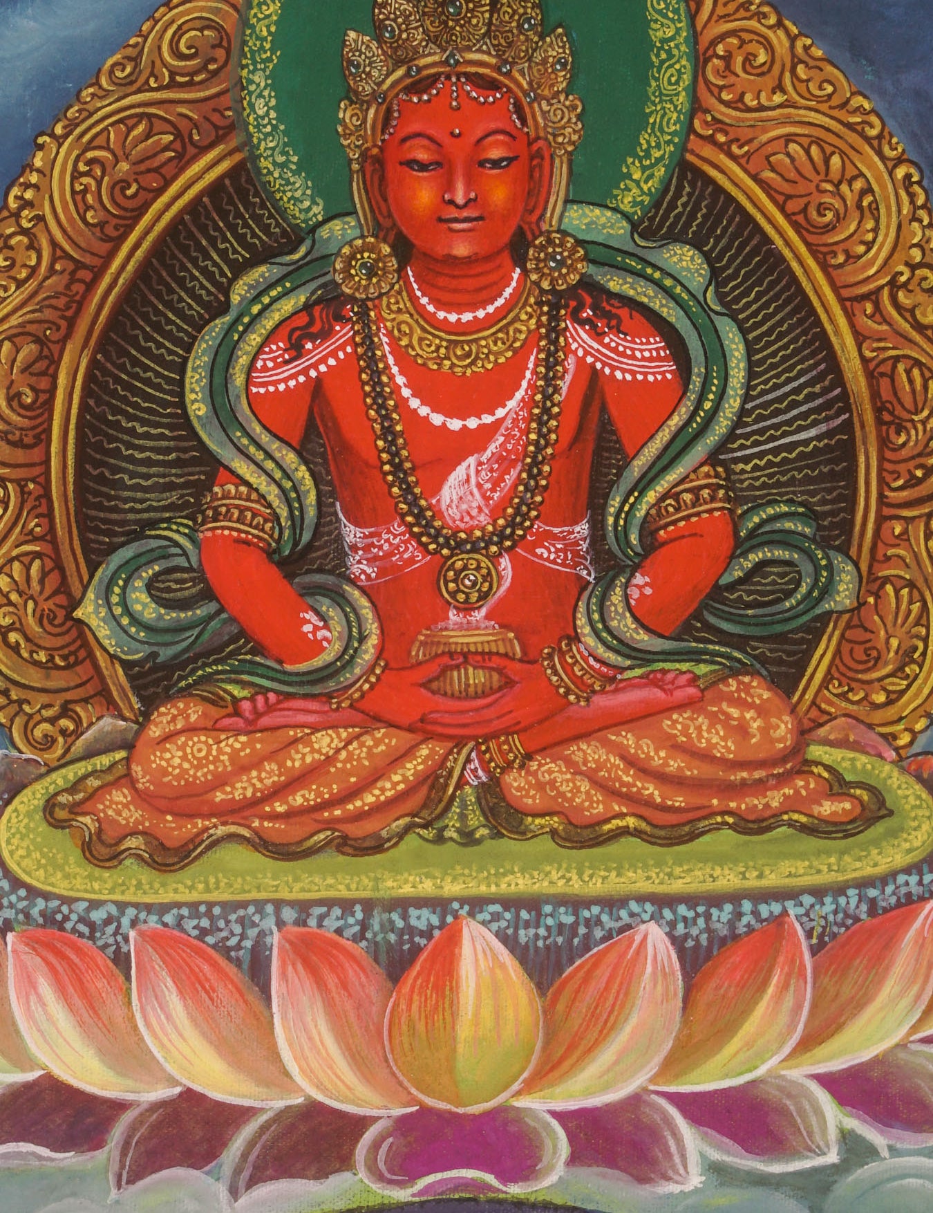 Newari Amitayus Buddha Thangka