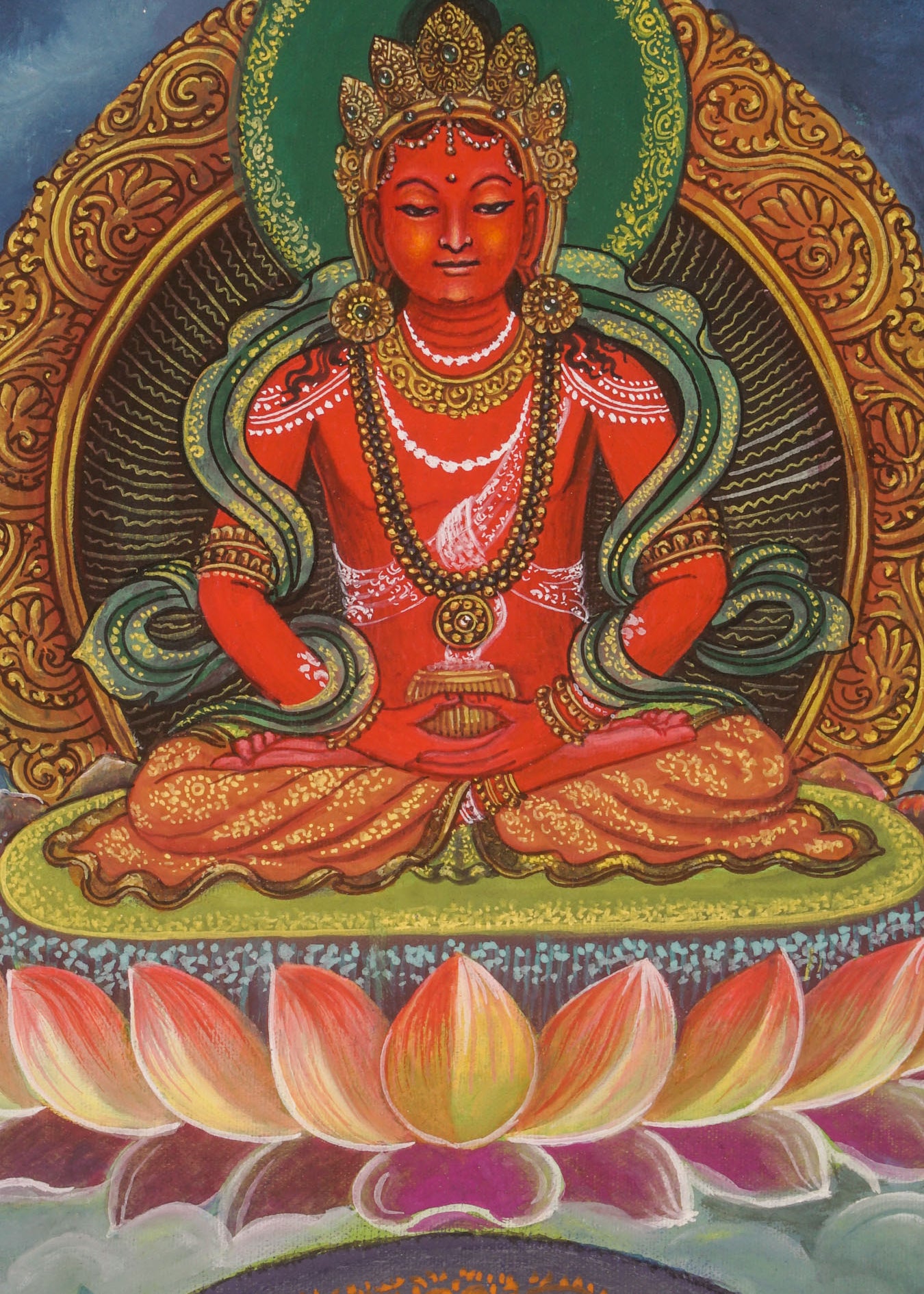 Newari Amitayus Buddha Thangka