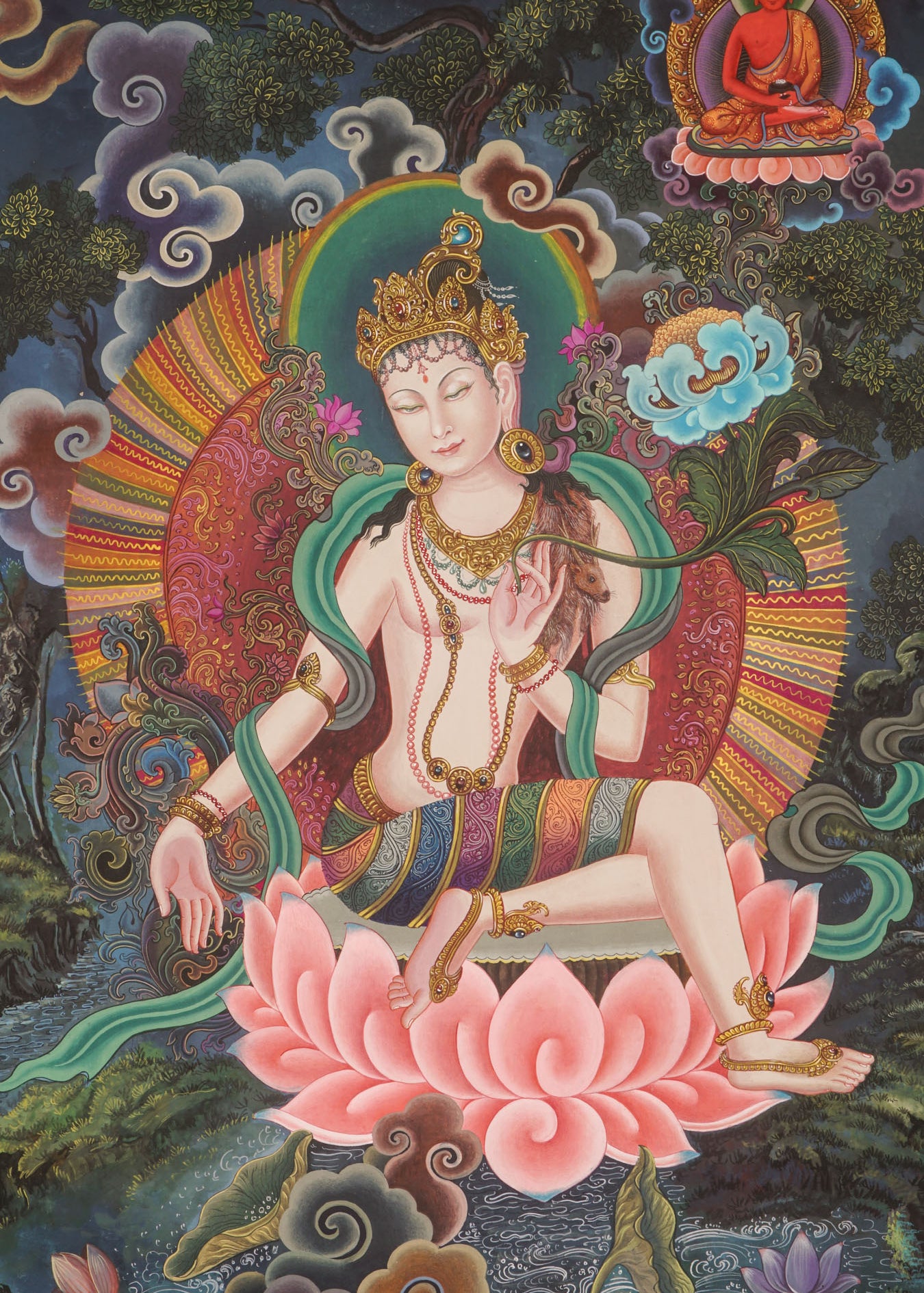 Chenrezig Newari Thangka Painting