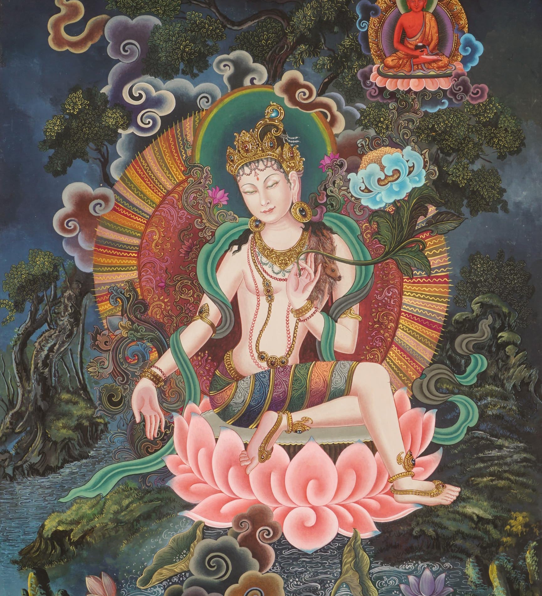 Chenrezig Newari Thangka Painting