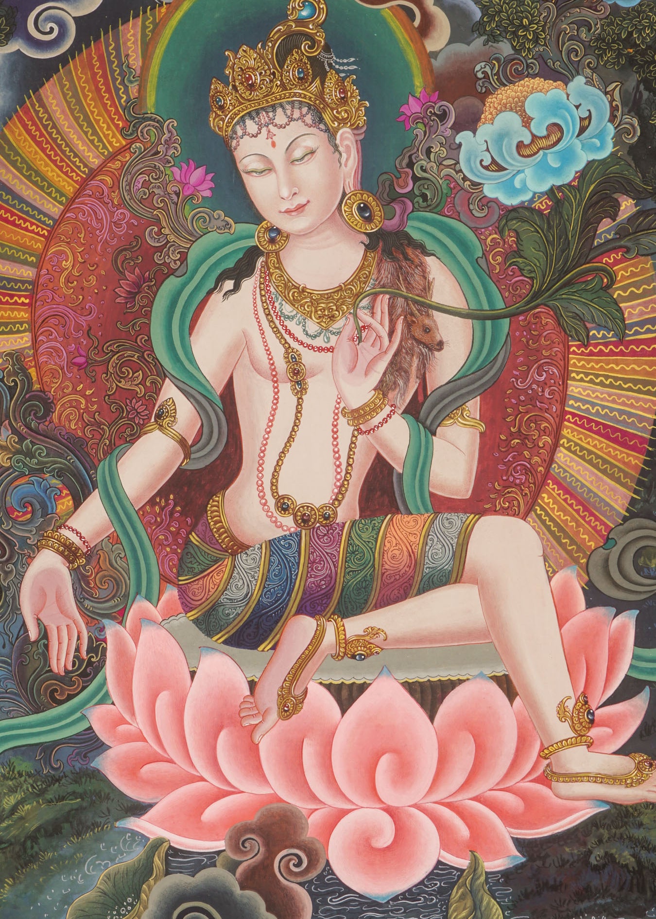 Chenrezig Newari Thangka Painting