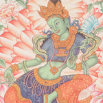Newari Green Tara Thangka Painting