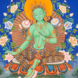Green Tara Thangka Painting