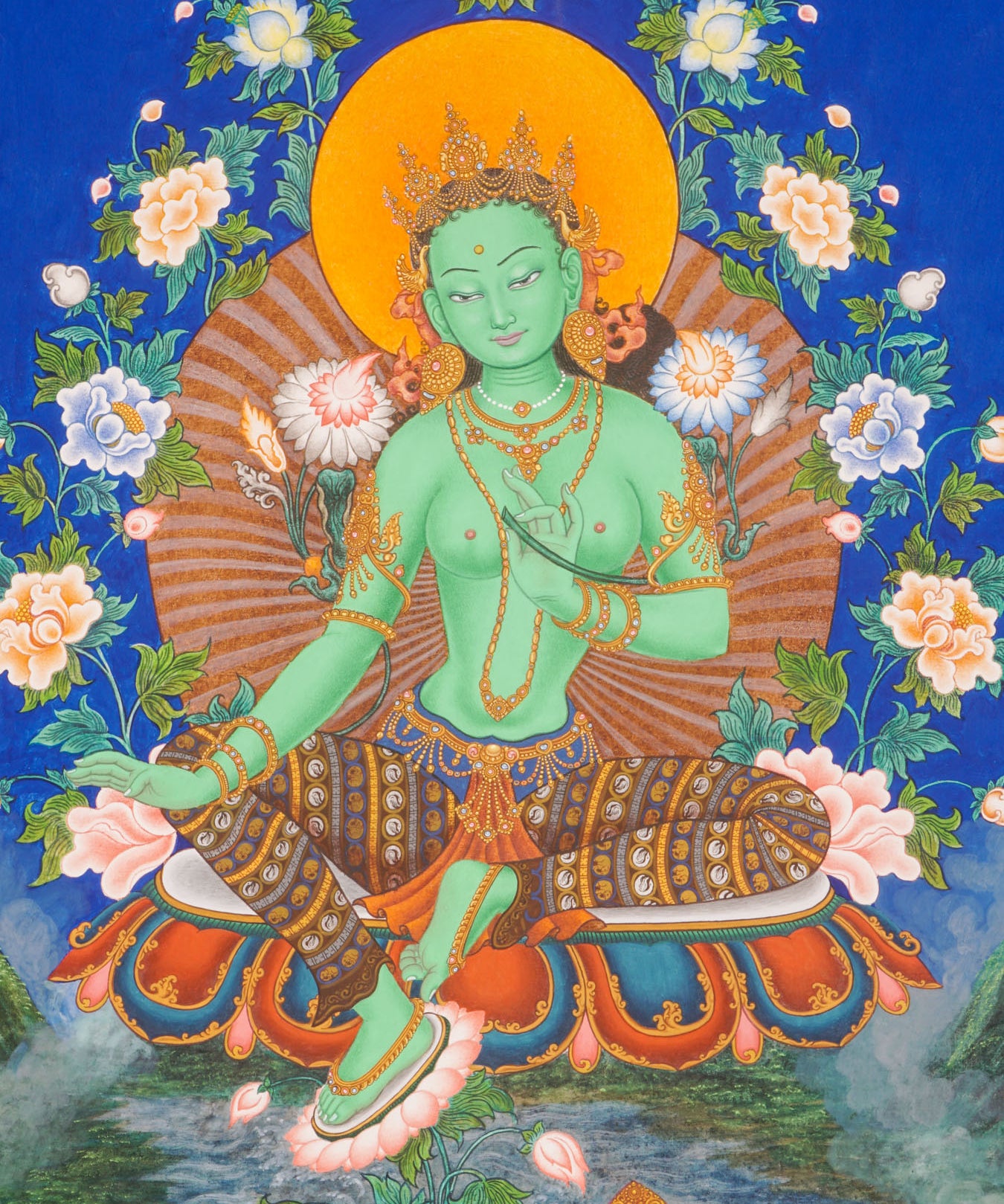 Green Tara Thangka Painting