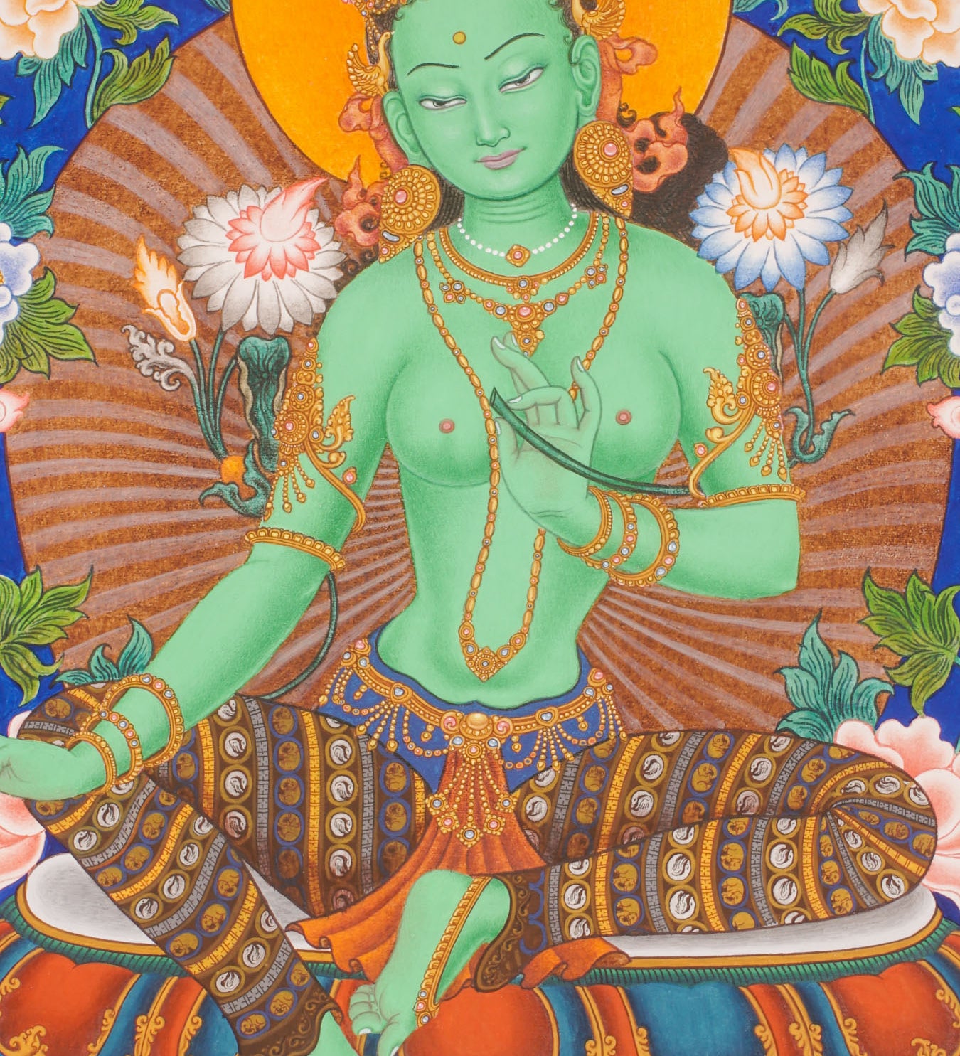 Green Tara Thangka Painting