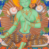 Green Tara Thangka Painting