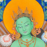 Green Tara Thangka Painting