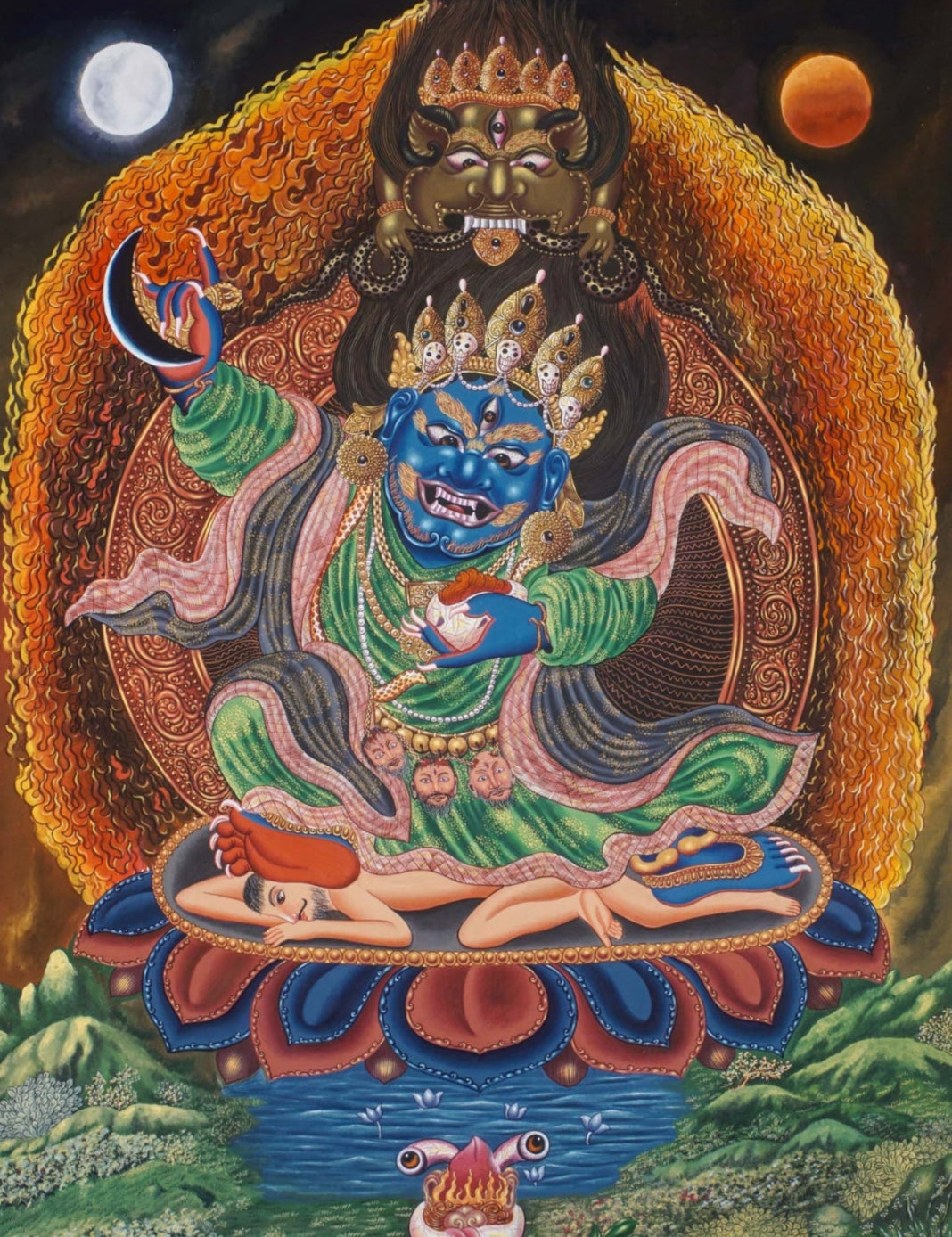 Mahakala Thangka - Newari Painting