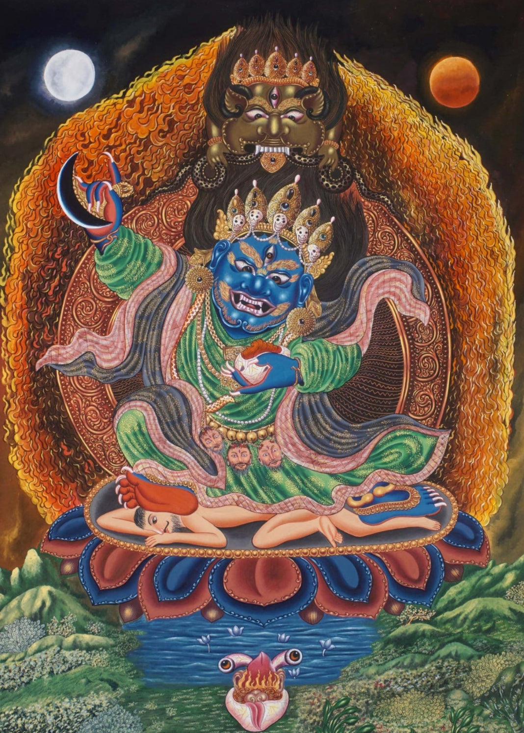 Mahakala Thangka - Newari Painting