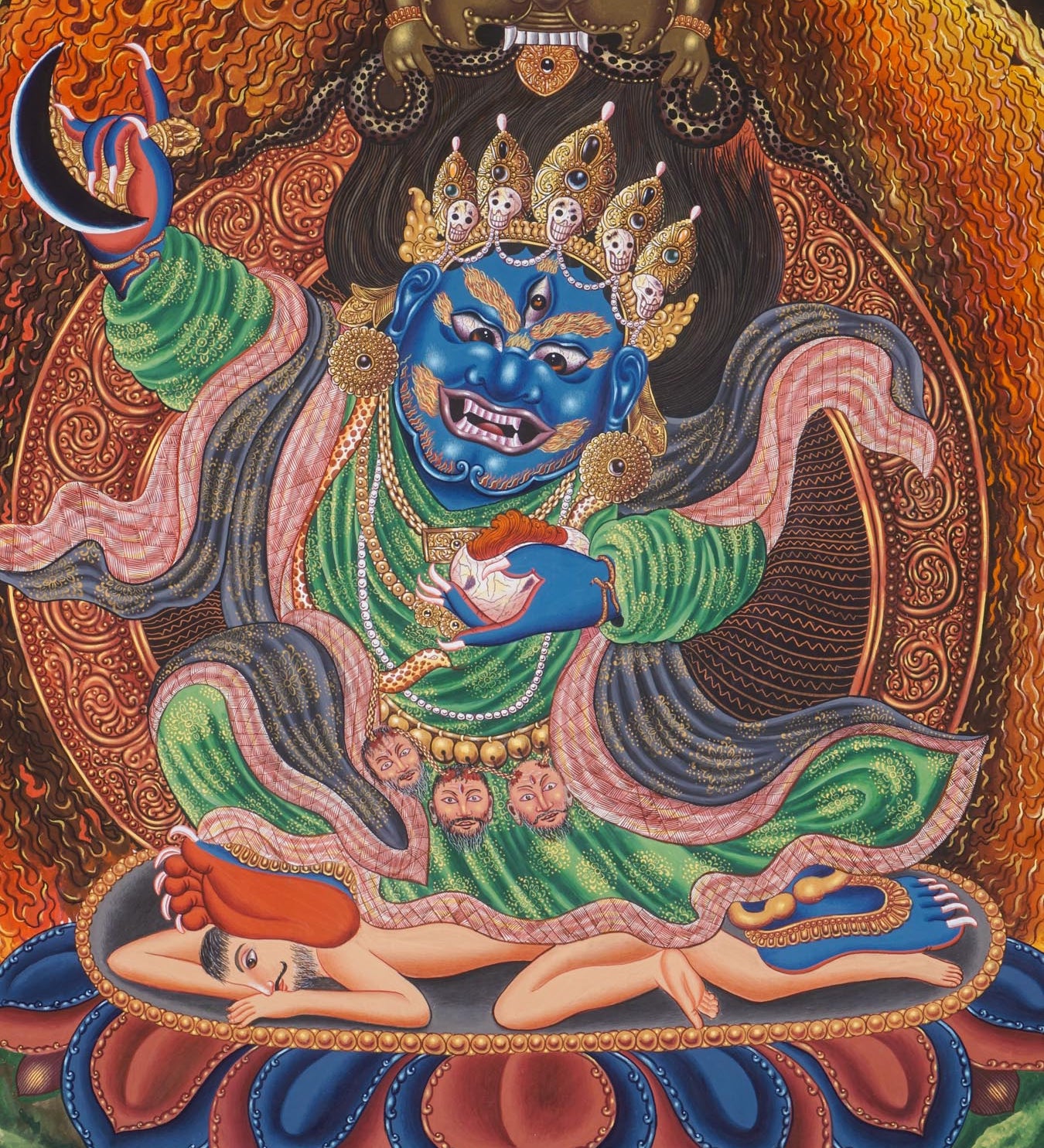 Mahakala Thangka - Newari Painting