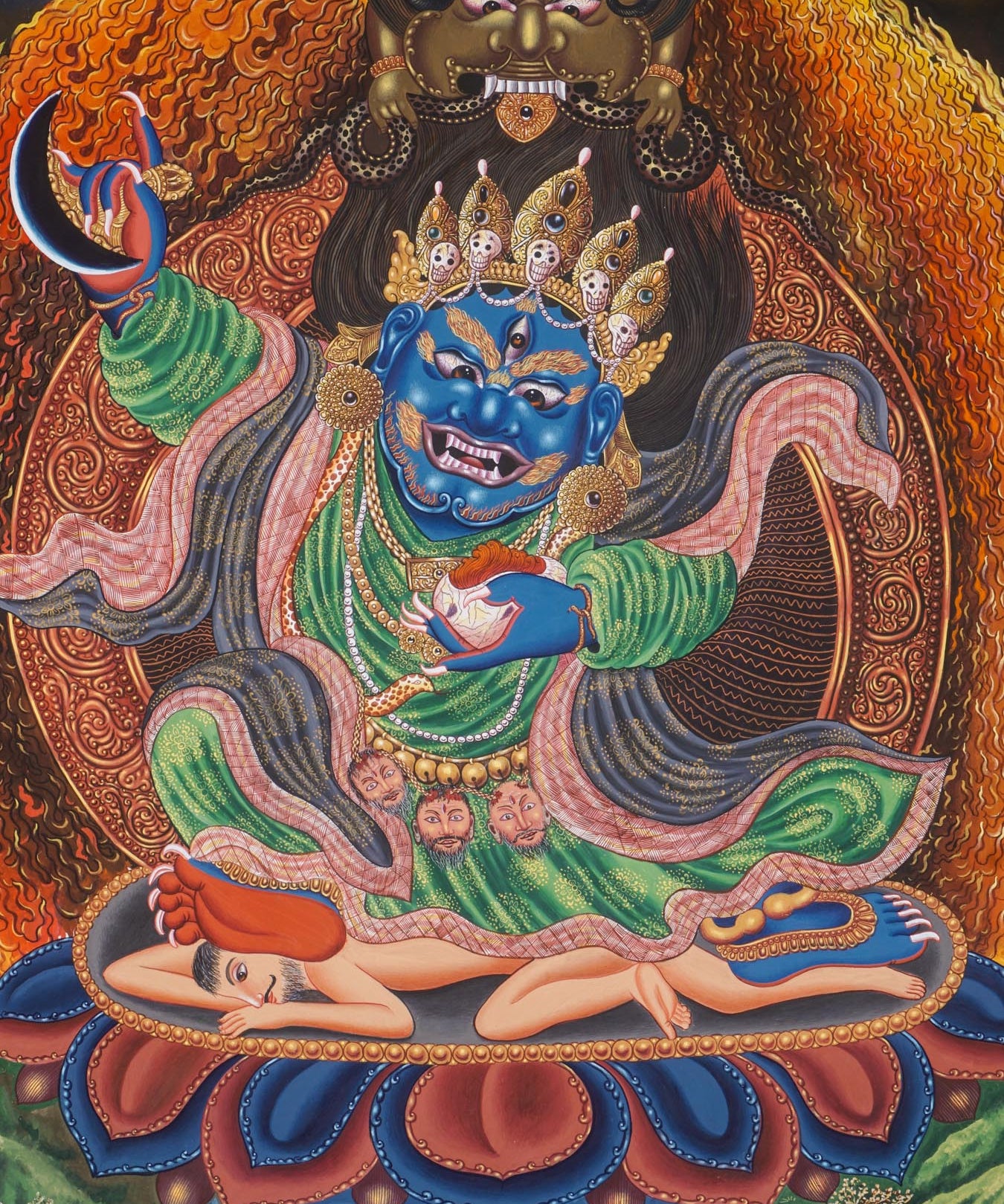 Mahakala Thangka - Newari Painting