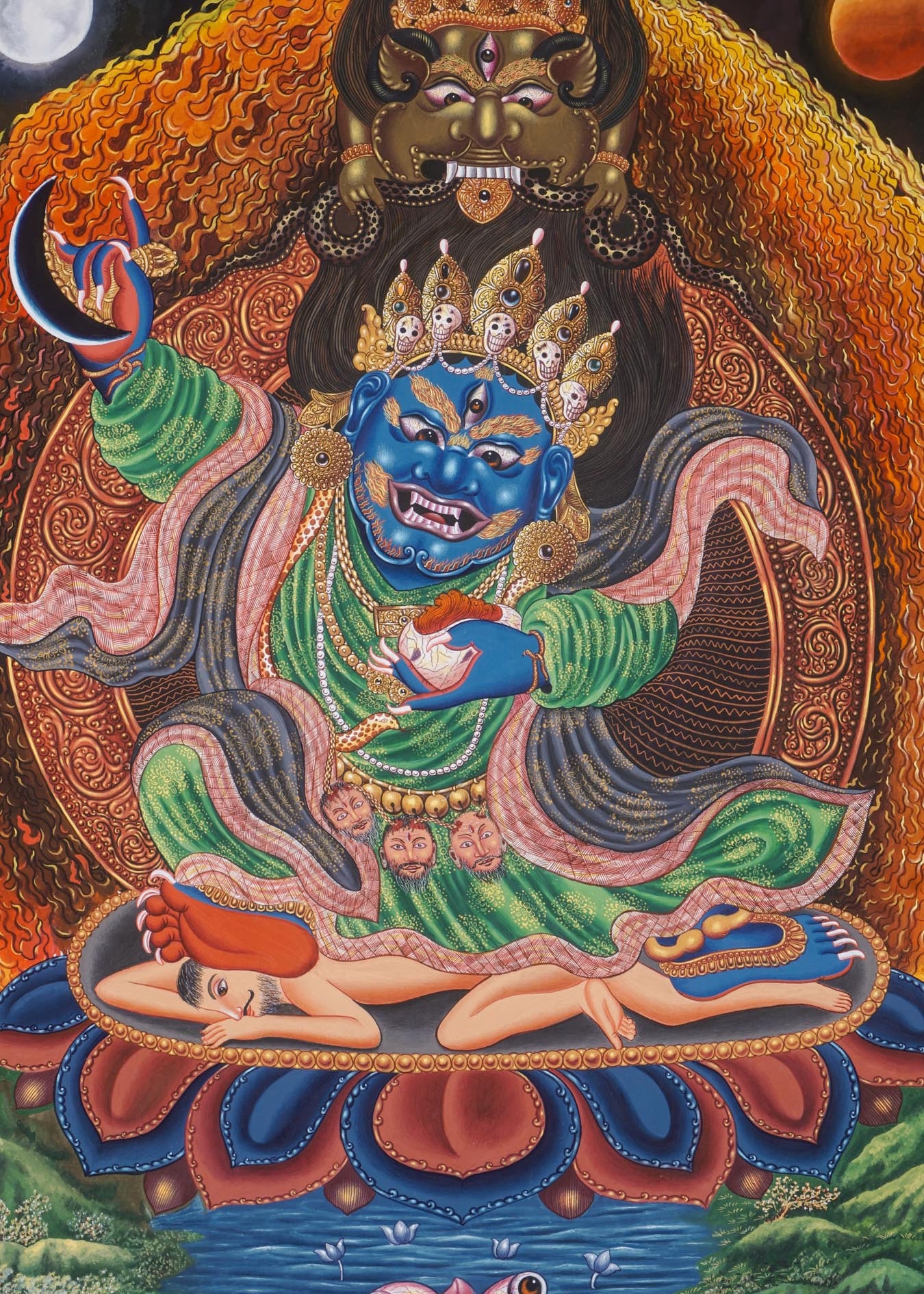 Mahakala Thangka - Newari Painting