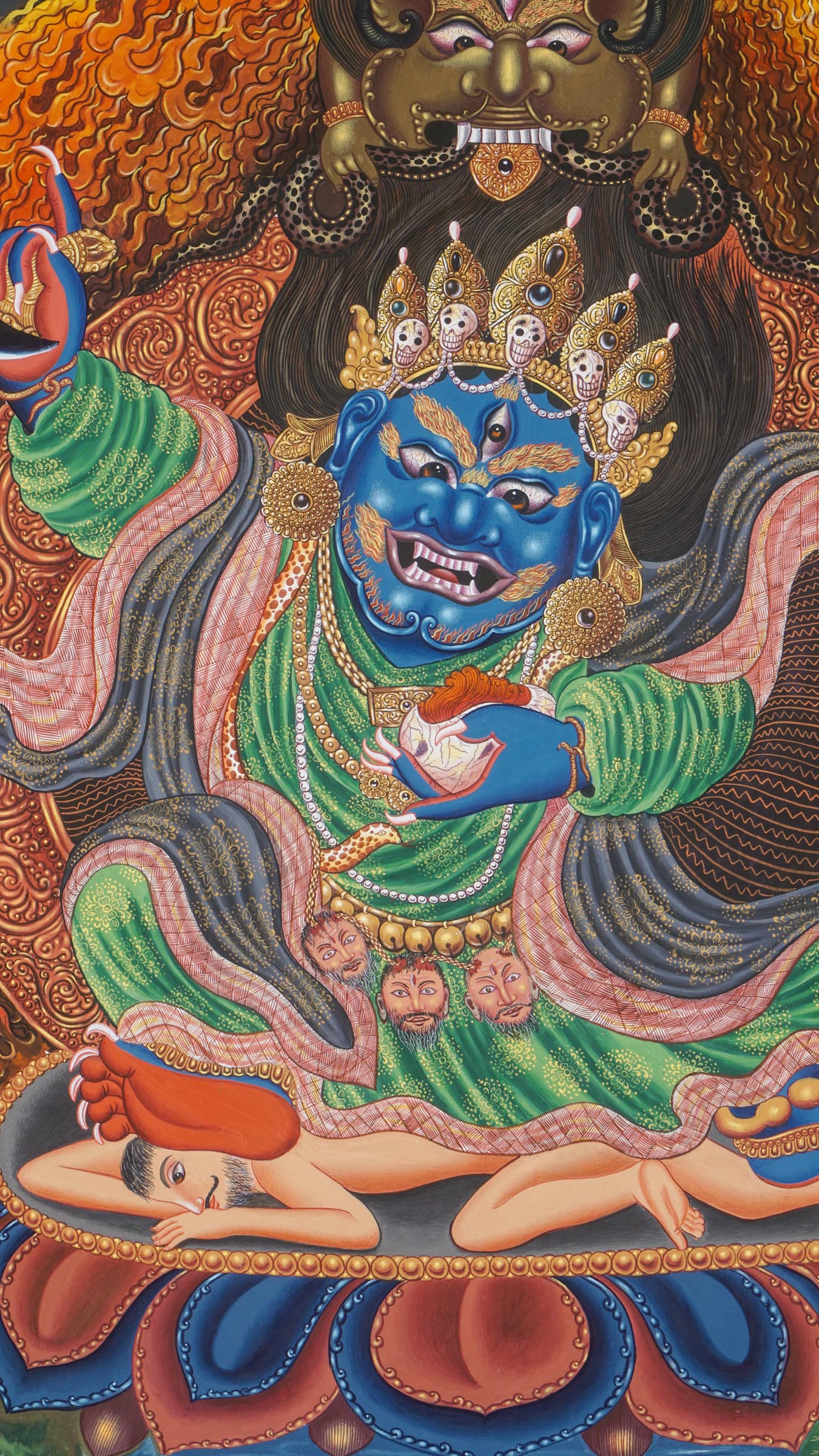 Mahakala Thangka - Newari Painting