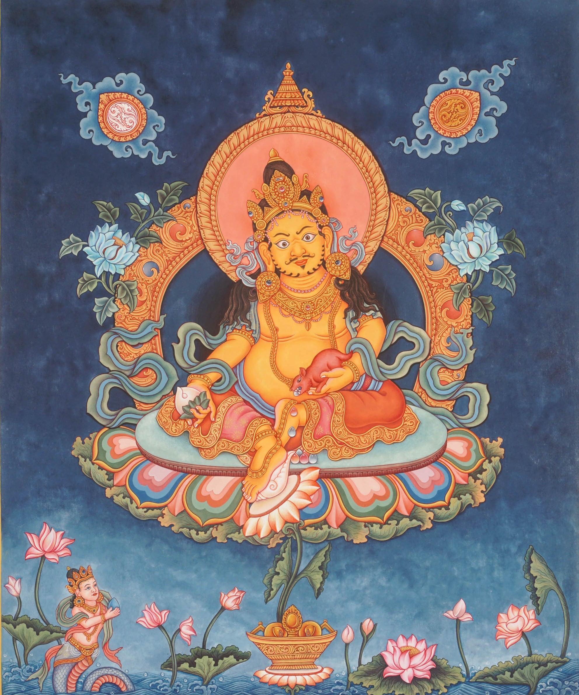 Newari Style Zambala Thangka