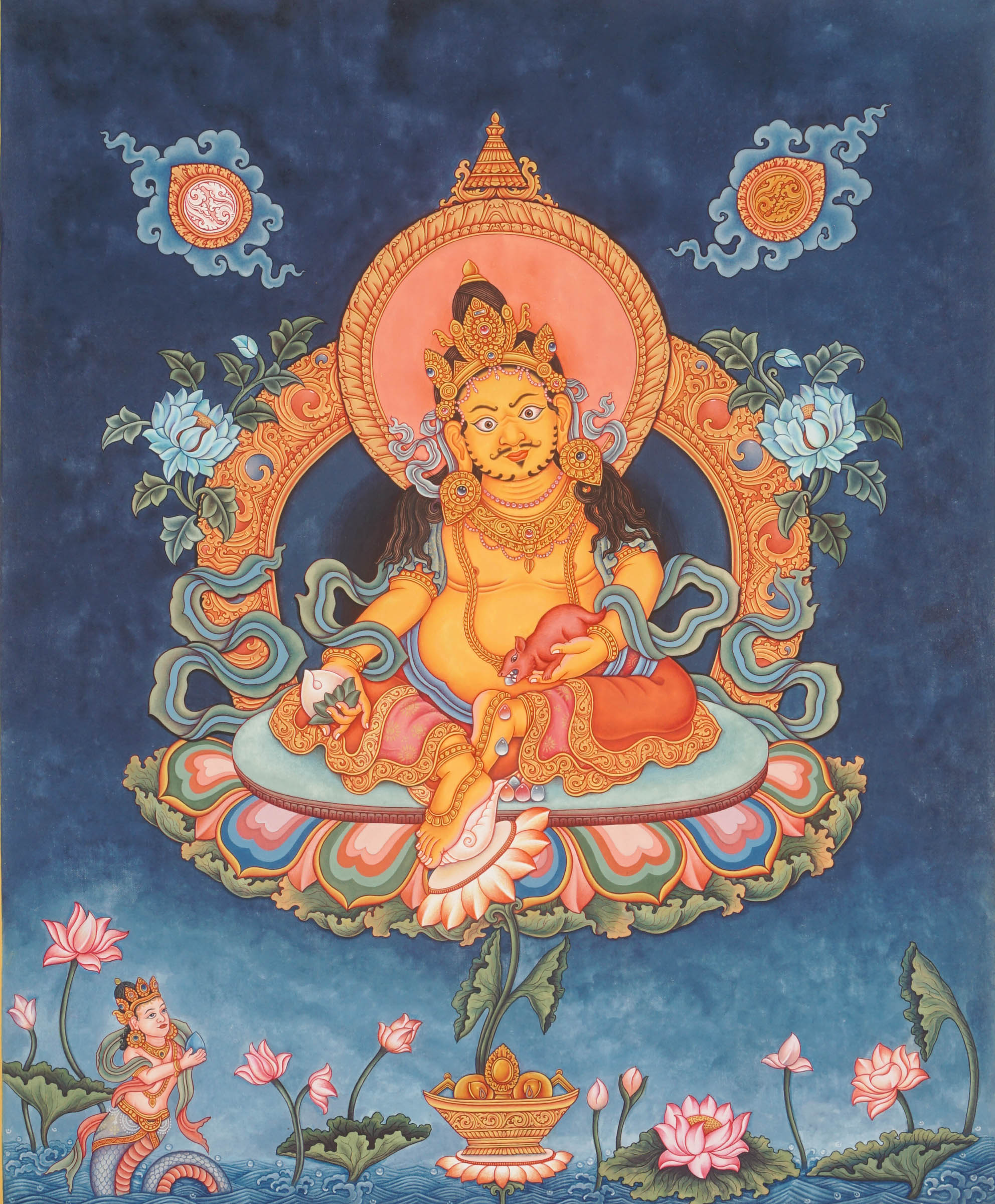 Newari Style Zambala Thangka