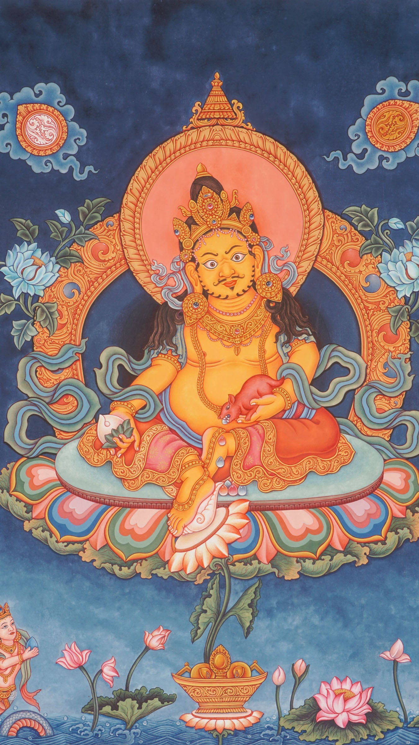 Newari Style Zambala Thangka