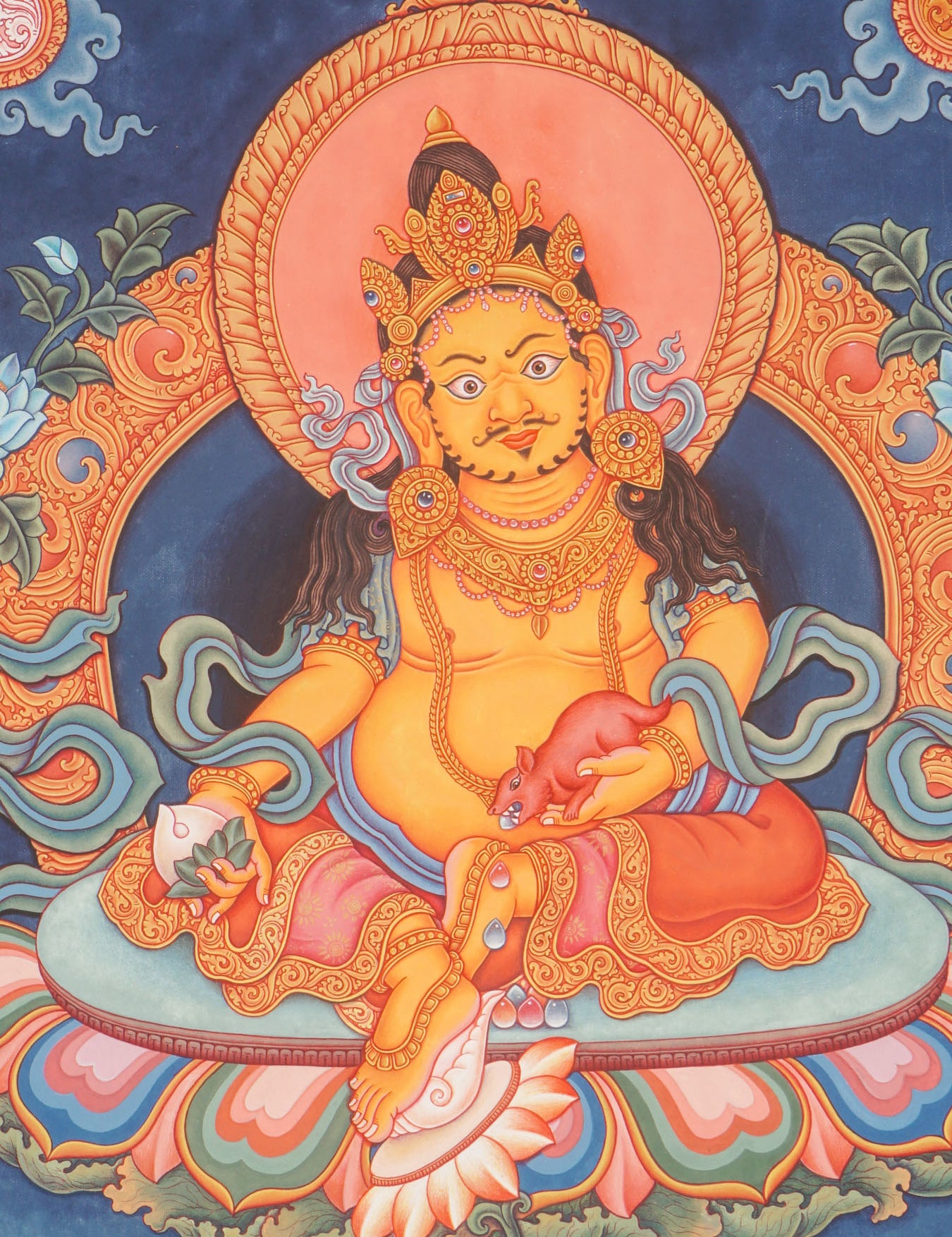 Newari Style Zambala Thangka