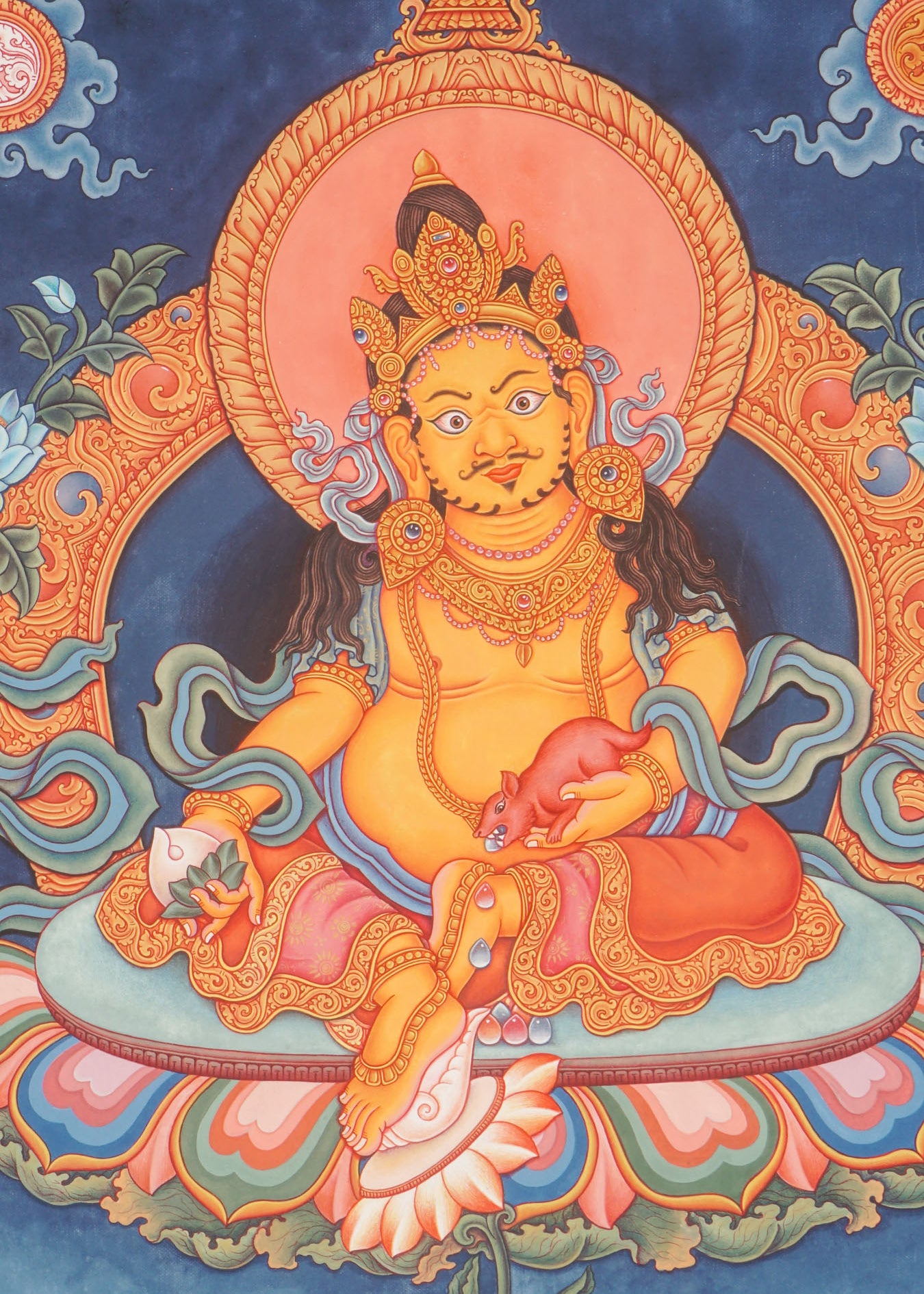 Newari Style Zambala Thangka