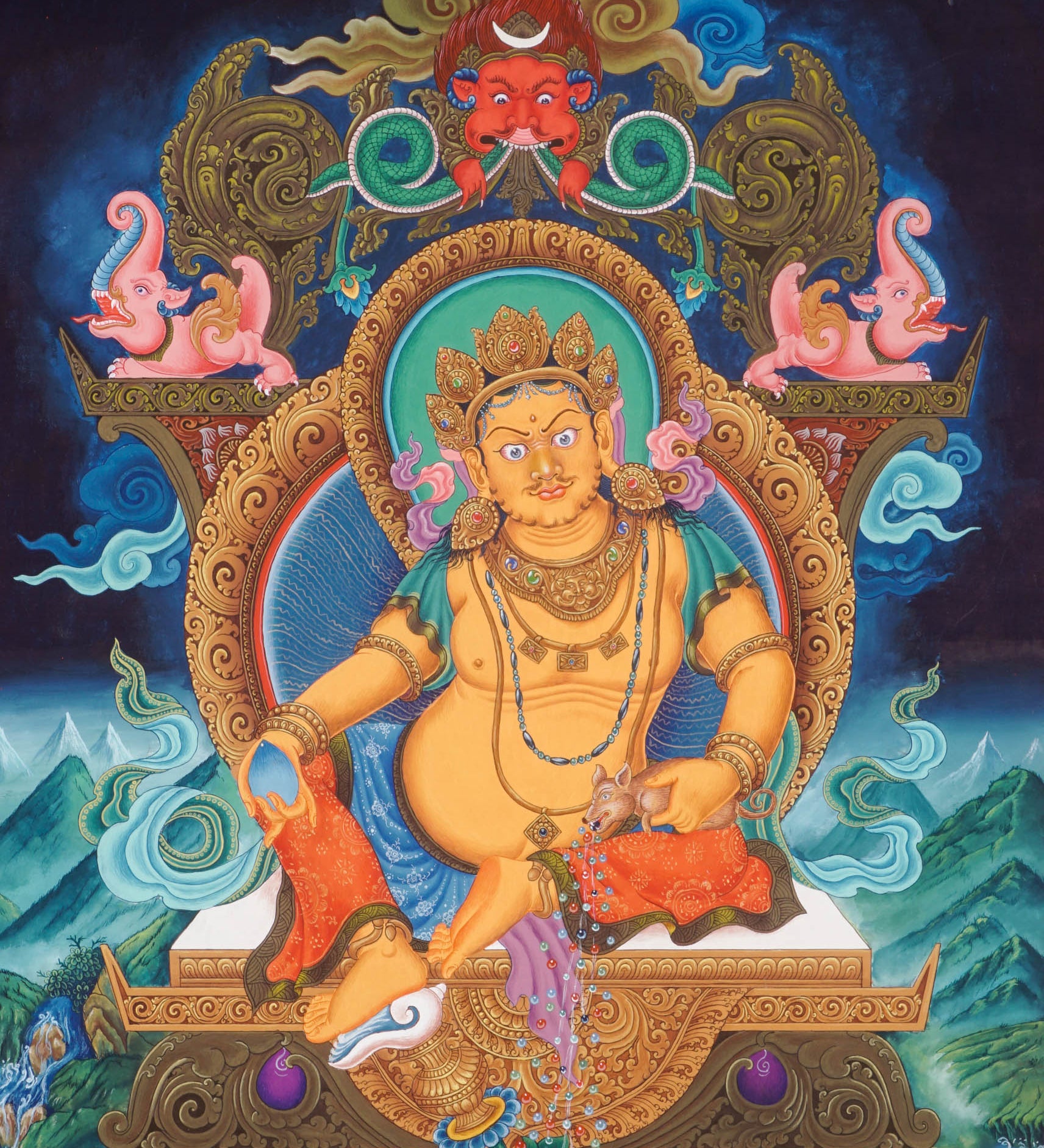 Newari Zambala thangka painting