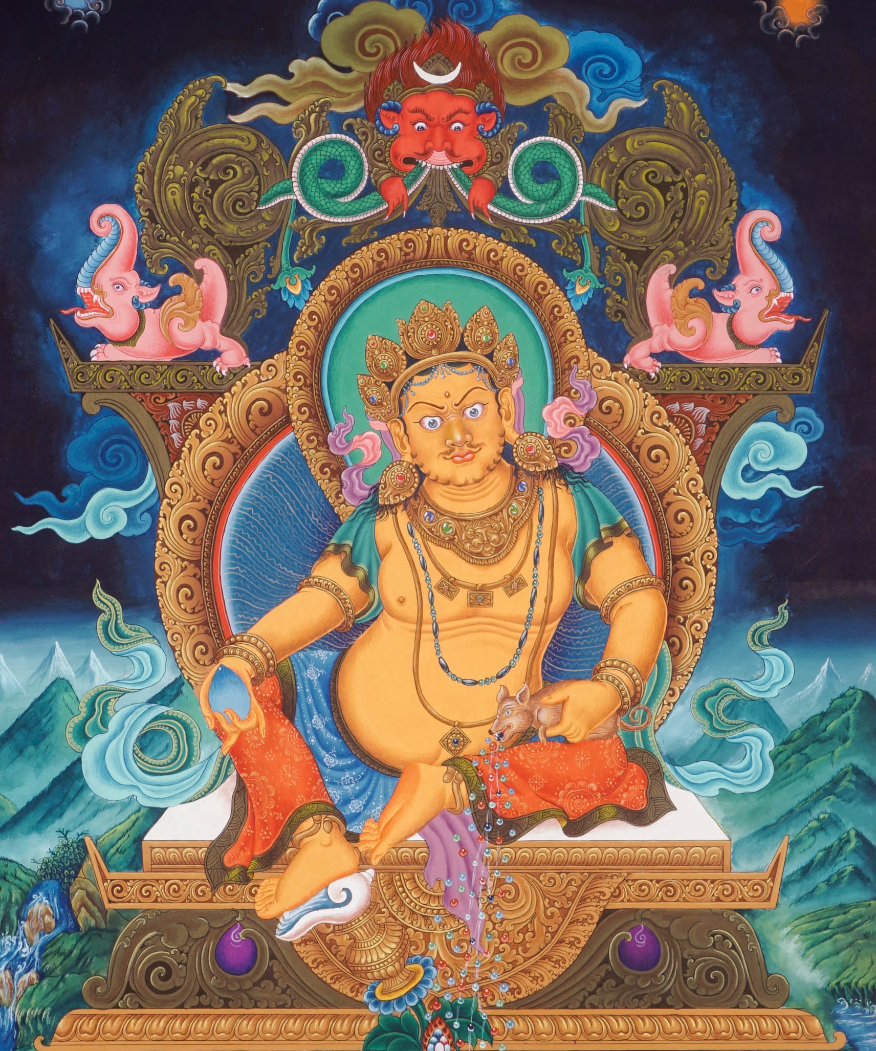 Newari Zambala thangka painting