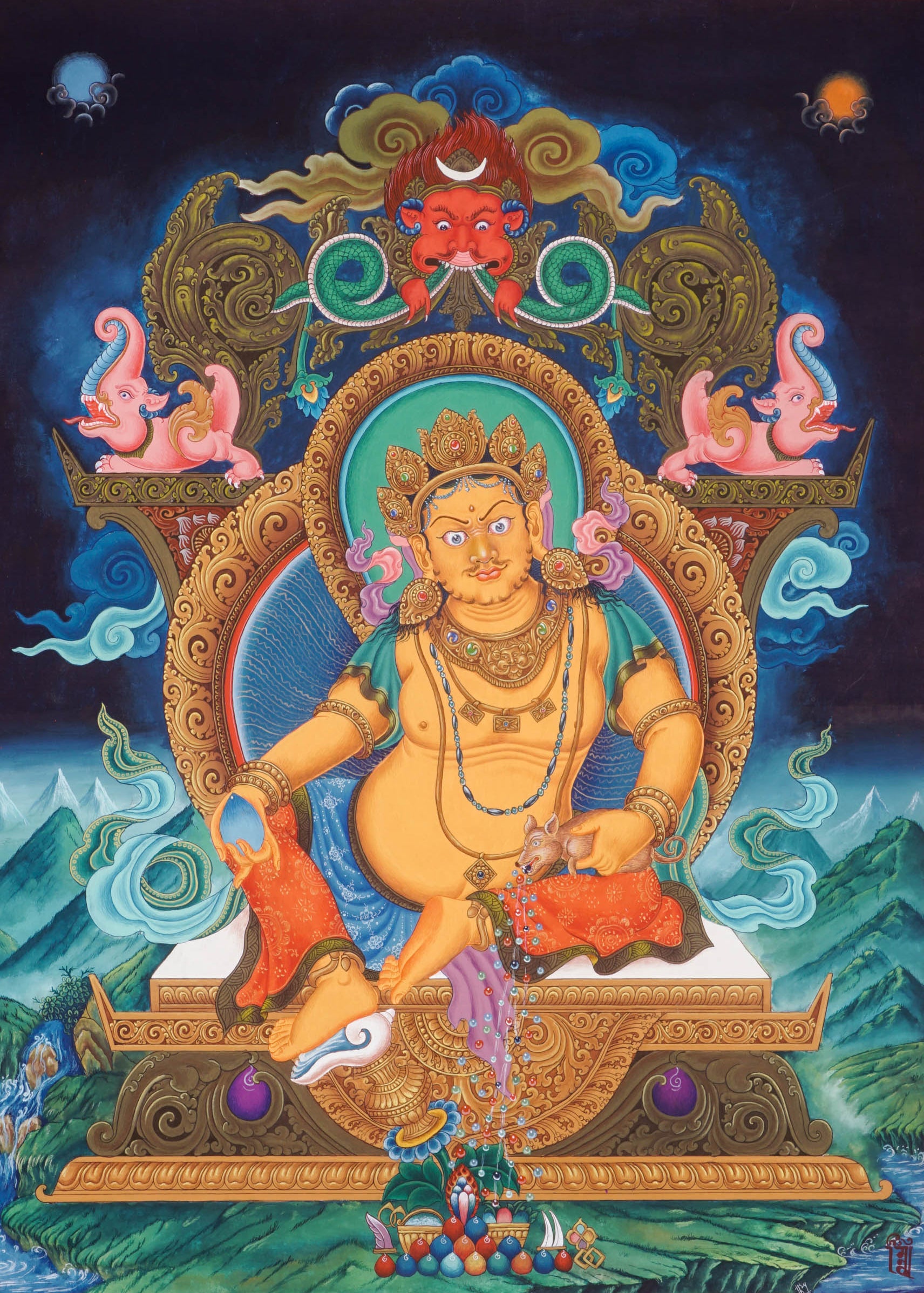 Newari Zambala thangka painting