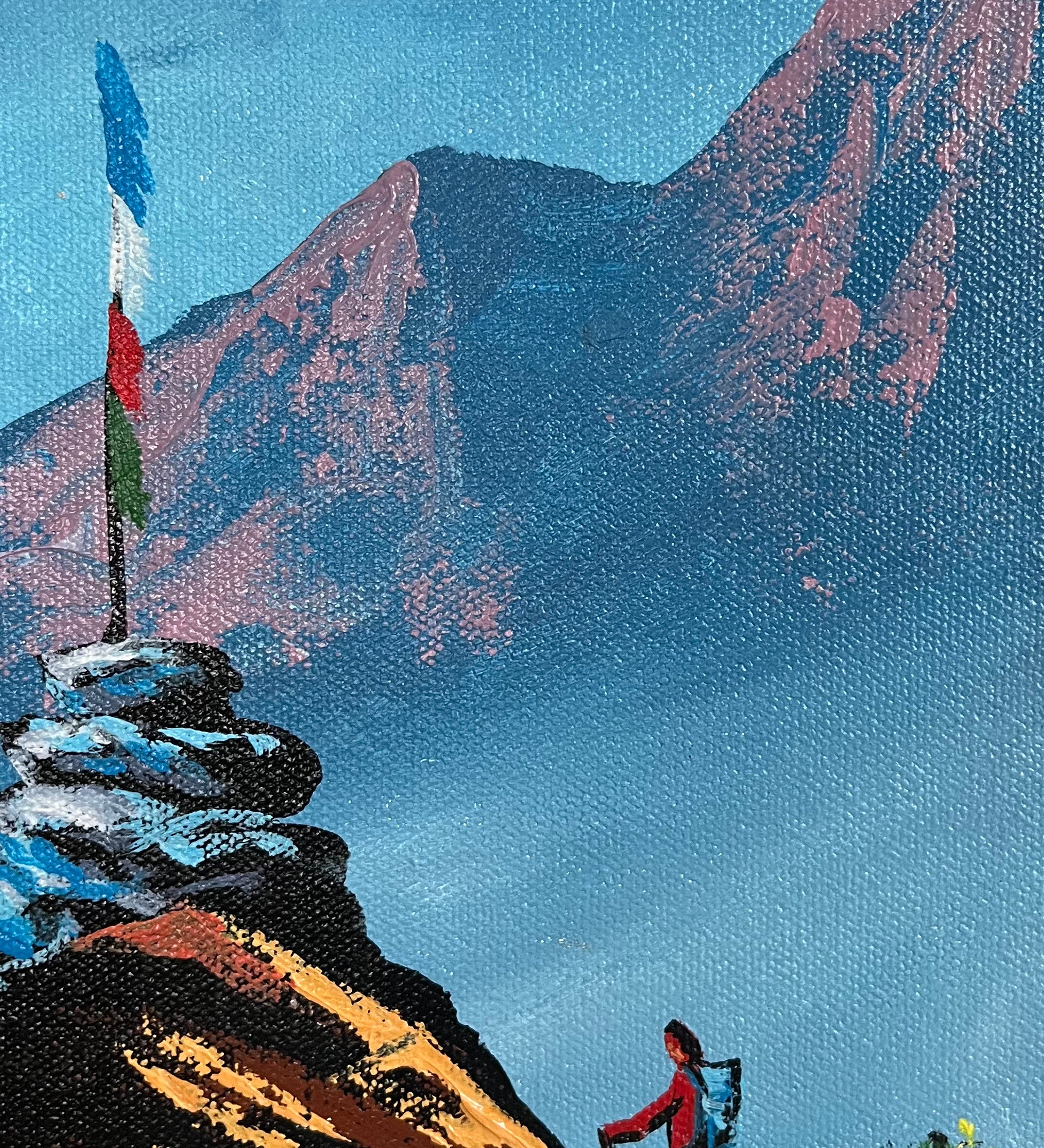 Hand-Painted Oil Painting of Mt Machapuchre 