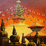 Swayambhunath Stupa OIl Painting