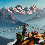 Mount Ama Dablam & Mount Everest Oil Painting